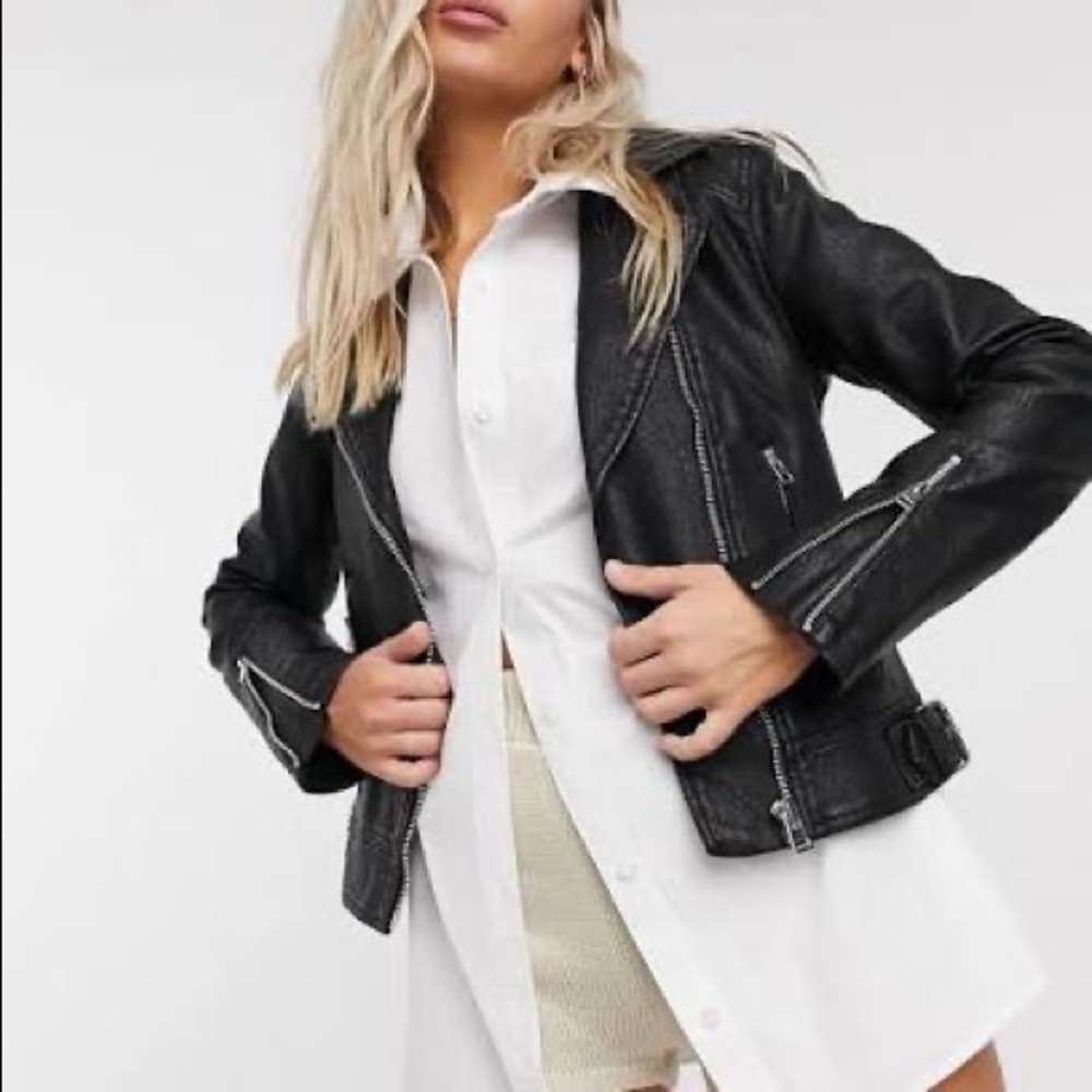 Top Shop Vegan Leather Biker Jacket US10 / UK 14
